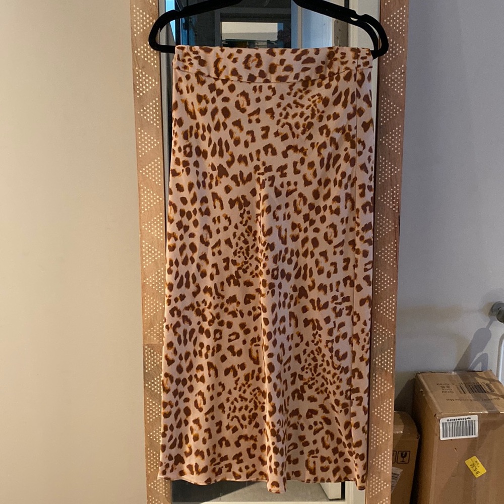 Free People Cheetah Silk Skirt